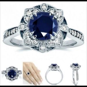 .925 Silver Sapphire Ring